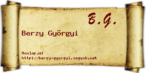 Berzy Györgyi névjegykártya